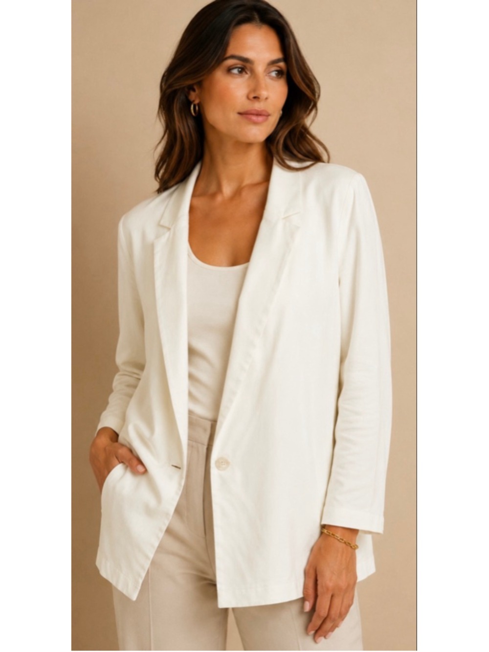 New. KIT AND ACE Cream Blazer L